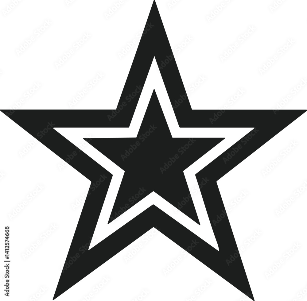 Fototapeta premium Layered Star Silhouette Vector - Bold Patriotic Symbol Design