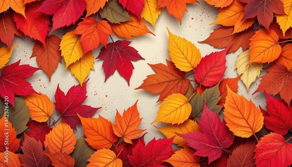 Autumn Leaf Pattern Create an abstract background featuring a vibrant pattern of overlapping autumn leaves in rich reds, oranges, and yellows Autumn Leaf Pattern Create an abstract background featuring a vibrant pattern of overlapping autumn leaves in rich reds, oranges, and yellows