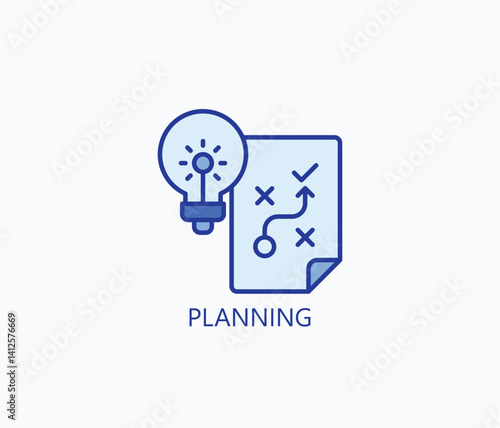 Planning Icon Or Logo Isolated Illustration
