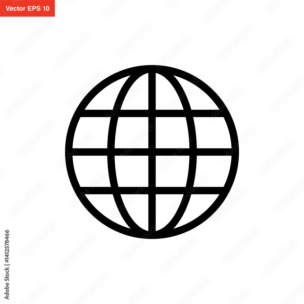 line art globe icon design template line art globe icon design template