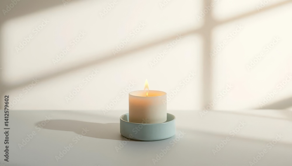 Soft glow, minimalist candle, geometric shadows, elegant simplicity, triangle, abstract Soft glow, minimalist candle, geometric shadows, elegant simplicity, triangle, abstract