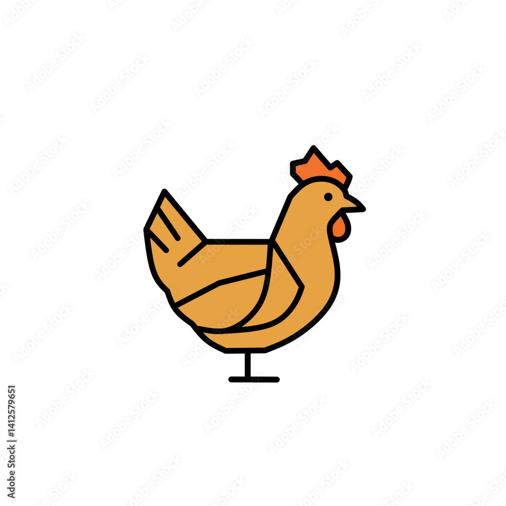 Fototapeta premium hen with a chicken logo