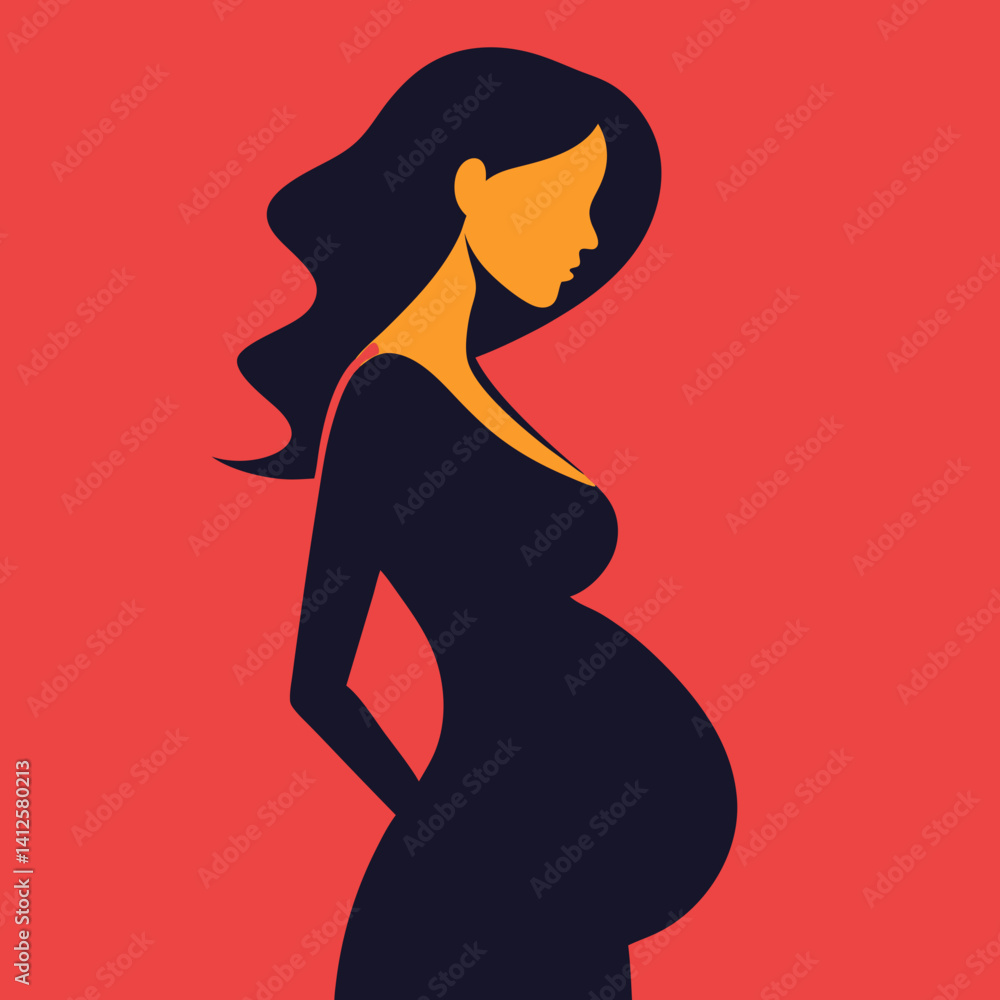 pregnant lady silhouette vector pregnant lady silhouette vector