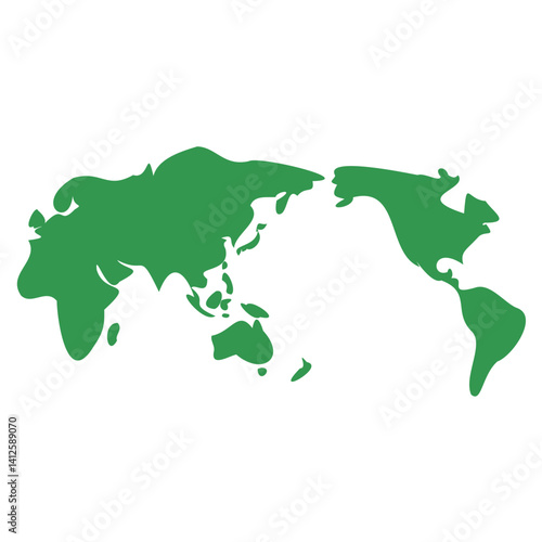 世界地図のシルエットイラスト