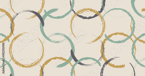 Abstract brushstroke oval pattern on beige color. The textured and organic design offers a modern yet artistic aesthetic and suitable for backgrounds.