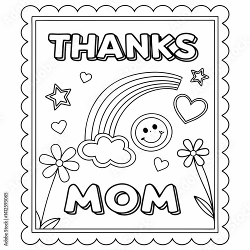 hanks mom coloring page printable activity for kids and adults mothers day gift idea doodle art
