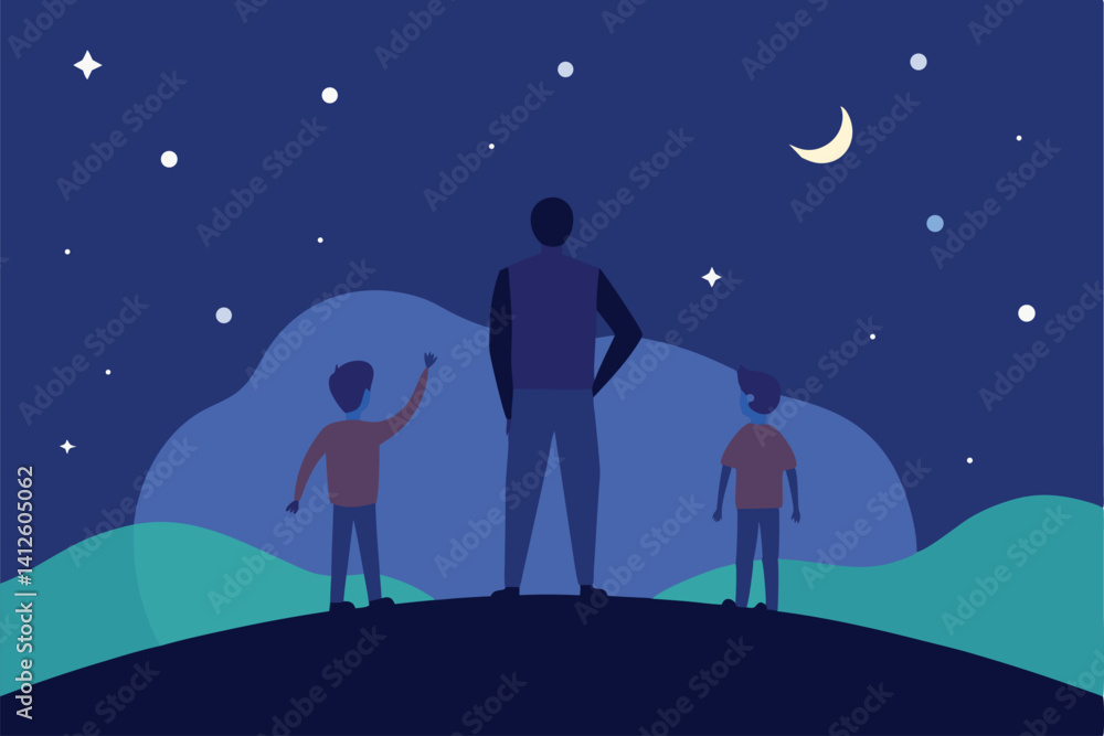 Obraz premium family in the night