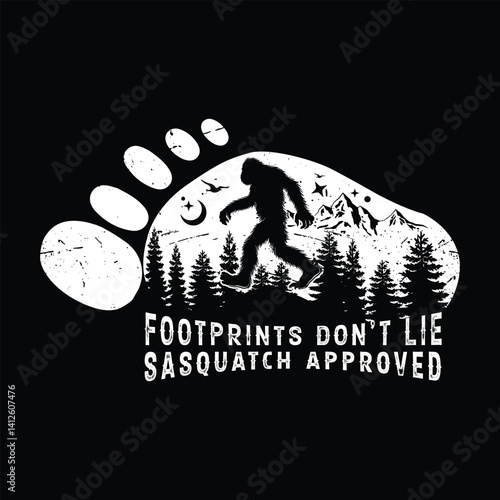 Sasquatch/Bigfoot footprint illustrations, graphic design