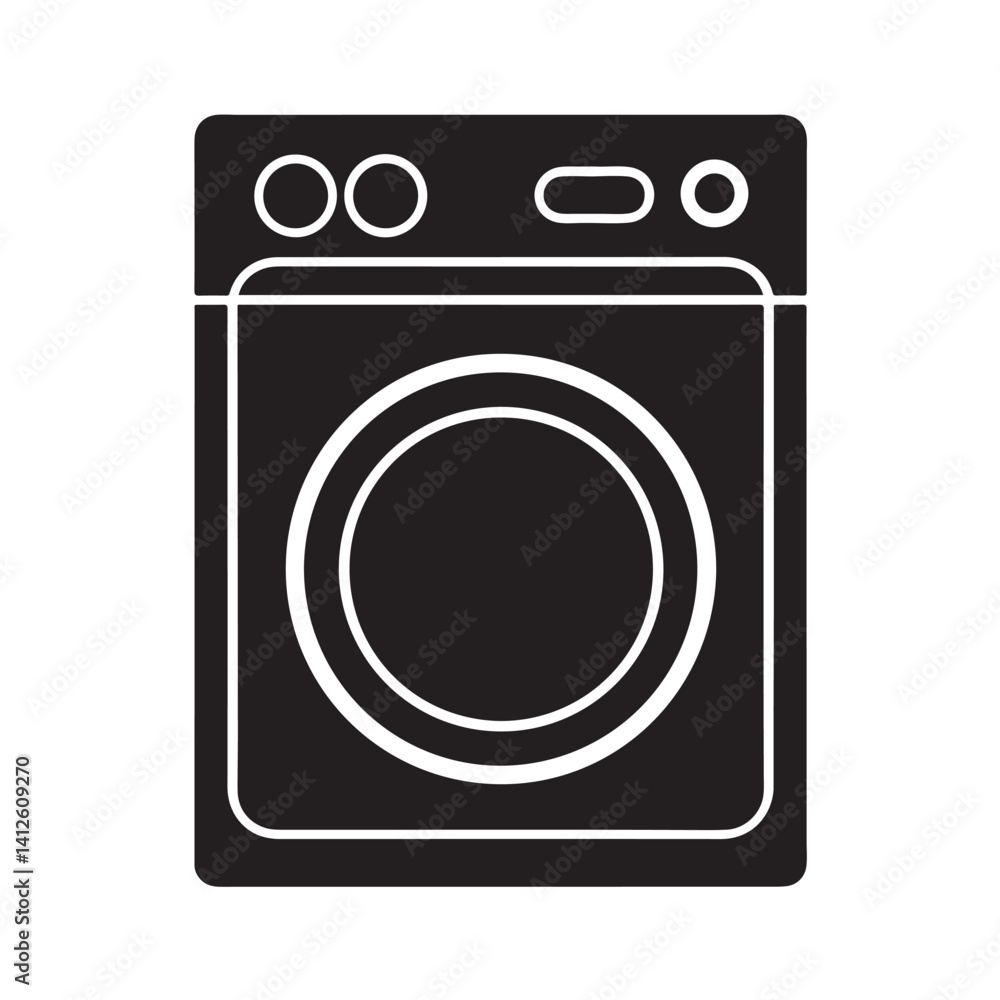 Washer Vector Icon in Flat Silhouette Design Washer Vector Icon in Flat Silhouette Design