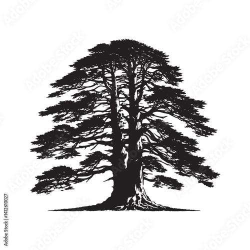Minimalist Larch Tree Vector - Larch Tree Art - Larch Tree Design - Larch Tree Illustration.
