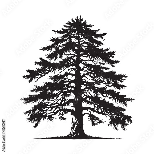 Minimalist Larch Tree Vector - Larch Tree Art - Larch Tree Design - Larch Tree Illustration.