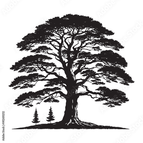 Minimalist Larch Tree Vector - Larch Tree Art - Larch Tree Design - Larch Tree Illustration.