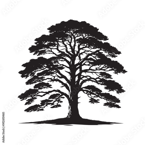 Minimalist Larch Tree Vector - Larch Tree Art - Larch Tree Design - Larch Tree Illustration.