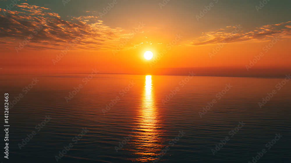Obraz premium Beautiful sunset on Andaman sea at Windmill View Point near Laem Promthep Cape, A stunning sunset over a tranquil body of water.