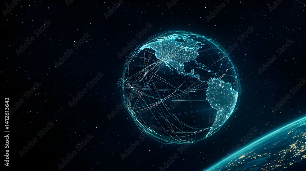 Digital Networked Globe In Space Digital Networked Globe In Space