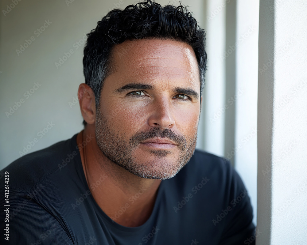 Fototapeta premium Business man on white background, smiling man in suit portrait close up