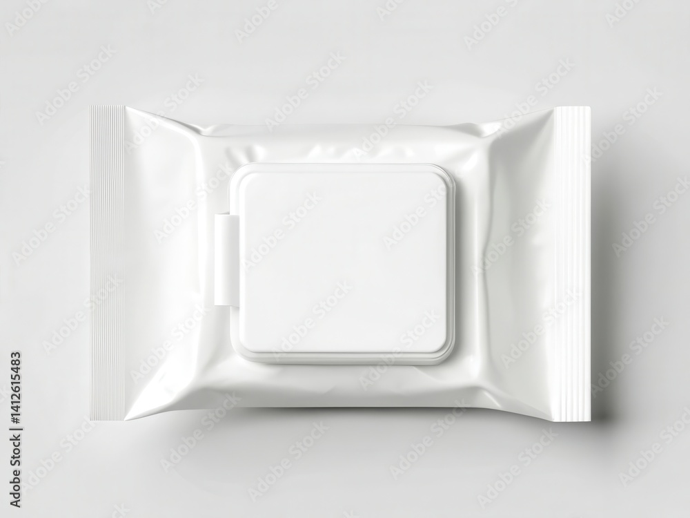 Blank Wet Wipes Mockup. White packaging of wet wipes featuring a flip-top closure on a neutral background. Blank Wet Wipes Mockup. White packaging of wet wipes featuring a flip-top closure on a neutral background.