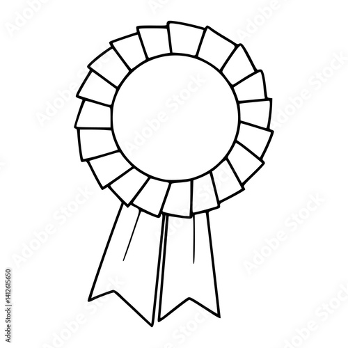 award rosette line art illustration