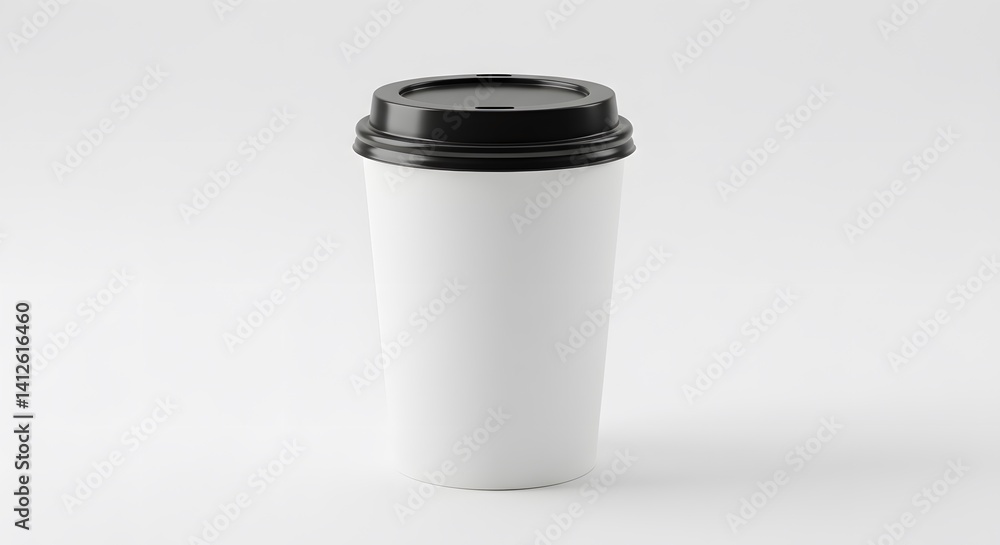 Sip and Savor: A minimalist studio shot features a simple coffee cup, its clean lines and subtle shadows inviting a moment of pause and appreciation.