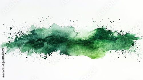 An abstract background with green watercolor stains. 8