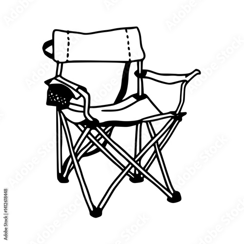 portable outdoor chair line art