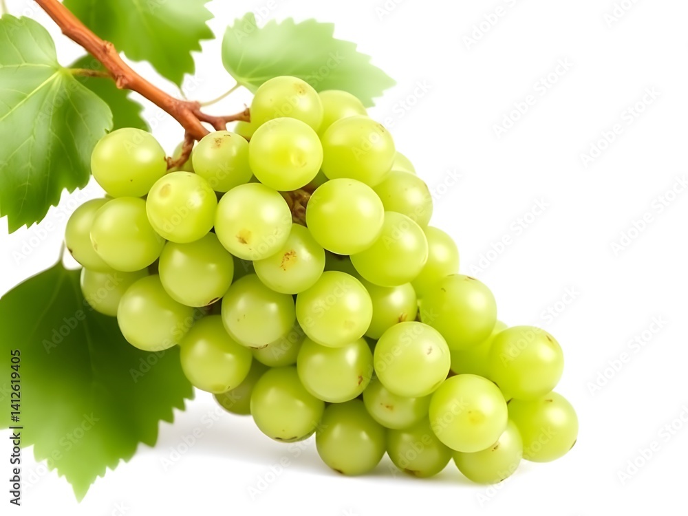 Fresh Green Grapes on White Background – High-Resolution Isolated Fruit Image Fresh Green Grapes on White Background – High-Resolution Isolated Fruit Image