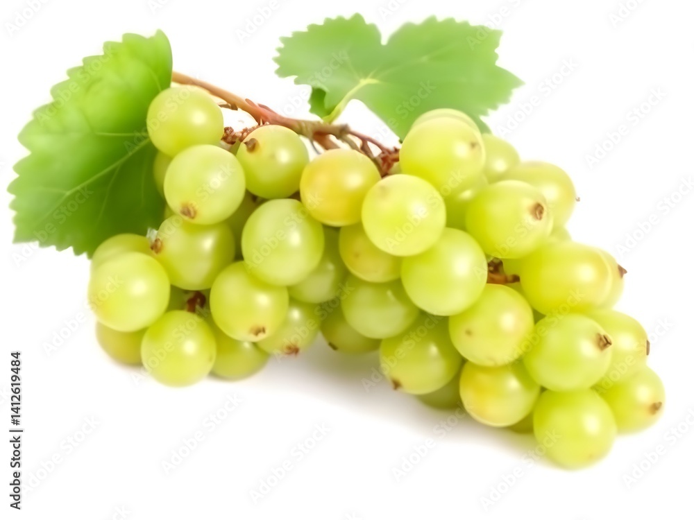 Fresh Green Grapes on White Background – High-Resolution Isolated Fruit Image Fresh Green Grapes on White Background – High-Resolution Isolated Fruit Image