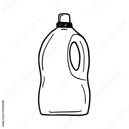detergent bottle line art illustration