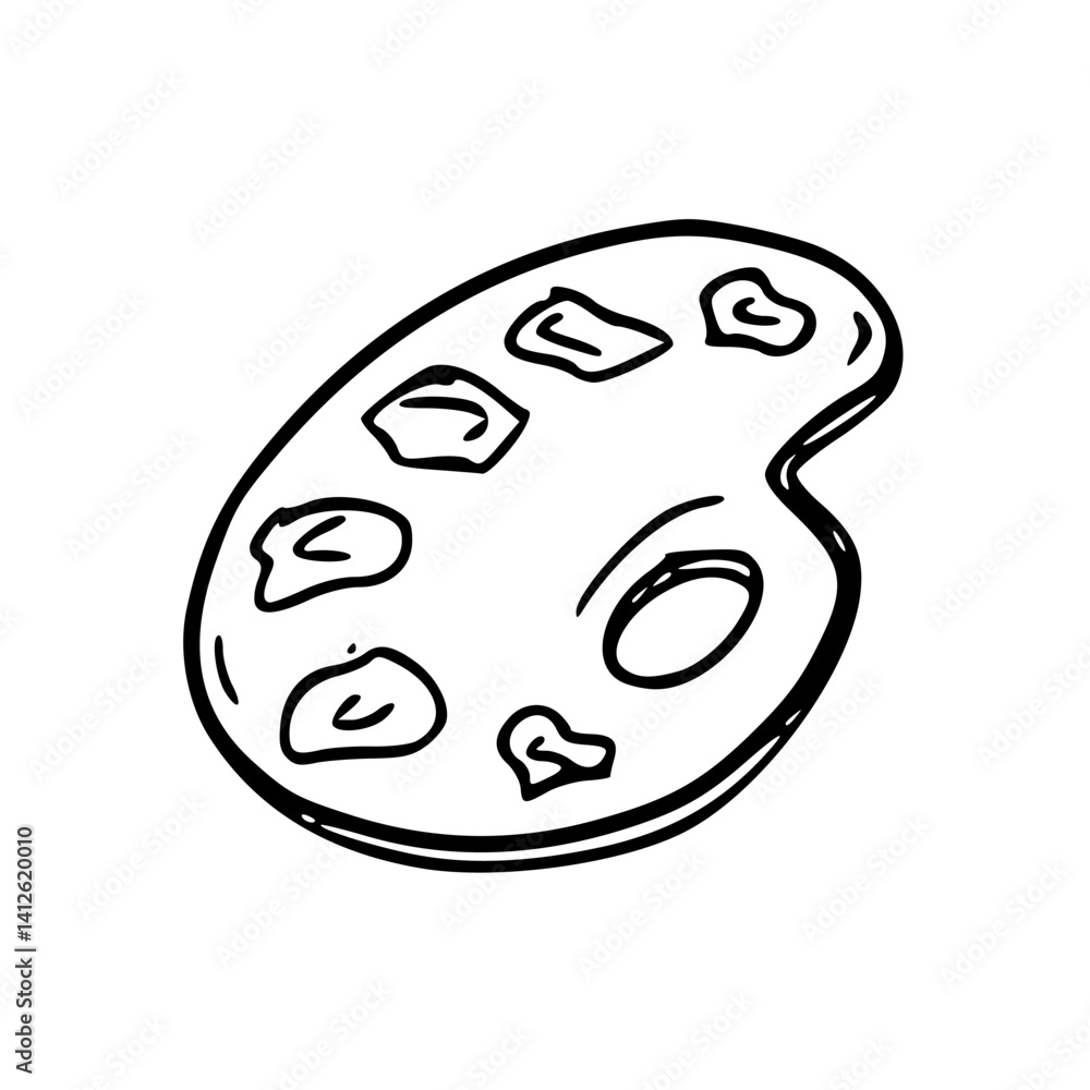 hand-drawn of a artistic palette hand-drawn of a artistic palette