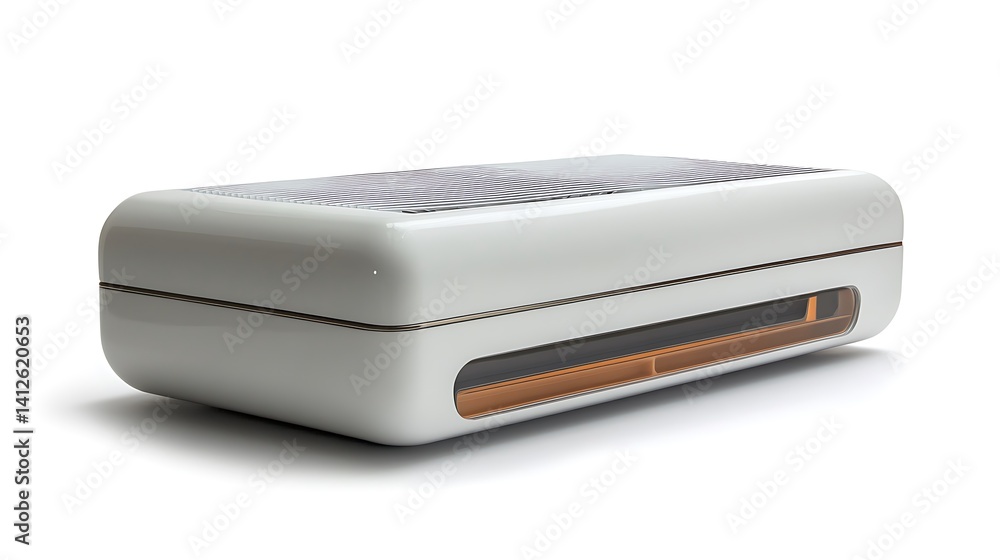Modern white air conditioner unit. Modern white air conditioner unit.
