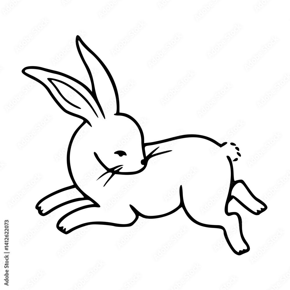 rabbit line art vector illustration rabbit line art vector illustration