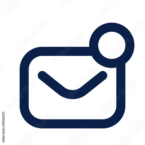 vector illustration of a letter with circle that identifies as new message