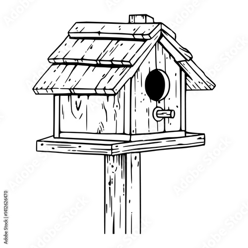 detailed birdhouse in vintage style