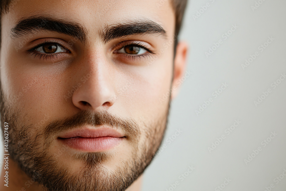 Fototapeta premium Business man on white background, smiling man in suit portrait close up