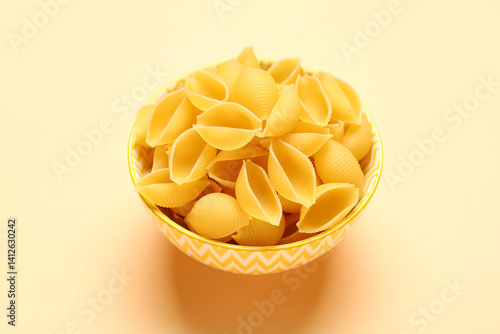 Uncooked conchiglie pasta i...