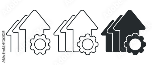 Performance analytics, productivity growth icon. Illustration vector
