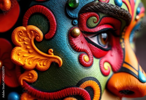 Wallpaper Mural Close-up of intricately painted face, vibrant colors, beauty, detail Torontodigital.ca