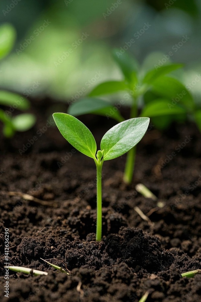 there are small plants growing out of the ground in the dirt there are small plants growing out of the ground in the dirt