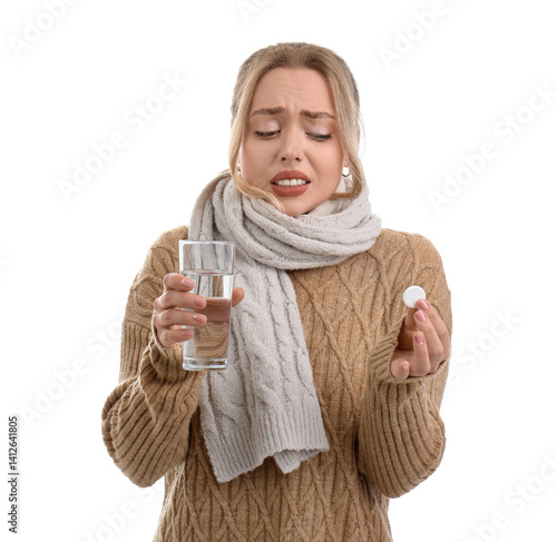 Ill young woman with solubl...