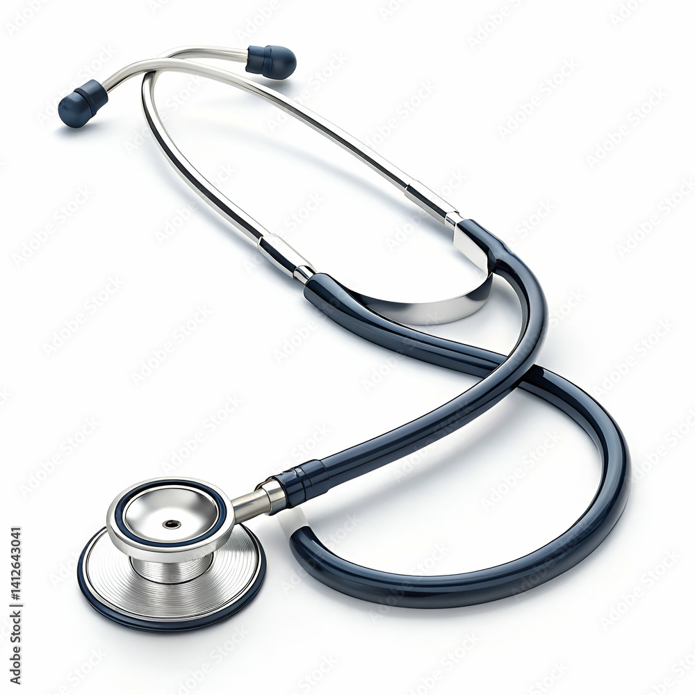 Stethoscope icon 3D rendering isolated on white background for medical diagnostics visuals
Stethoscope icon 3D rendering isolated on white background for medical diagnostics visuals