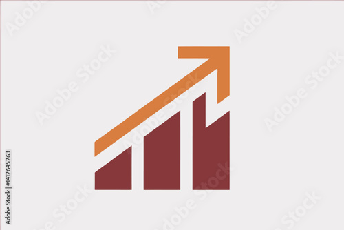 Rising bar graph with arrow, business growth illustration, success graphic design Free Download Rising bar graph with arrow, business growth illustration, success graphic design - GFXLoad
