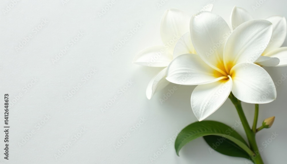 Fototapeta premium Elegant white floral arrangement on pristine background, nature, delicate, closeup