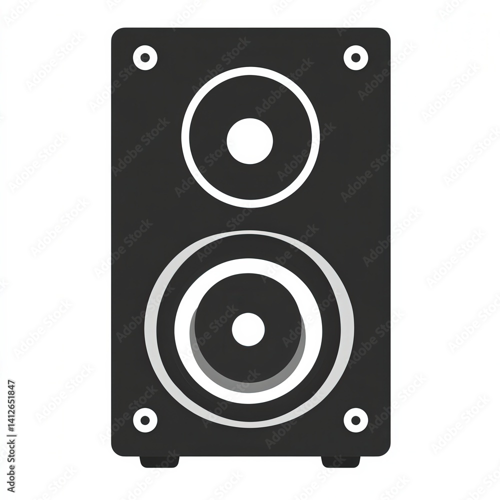 Black Speaker with Two White Circular Speakers Black Speaker with Two White Circular Speakers