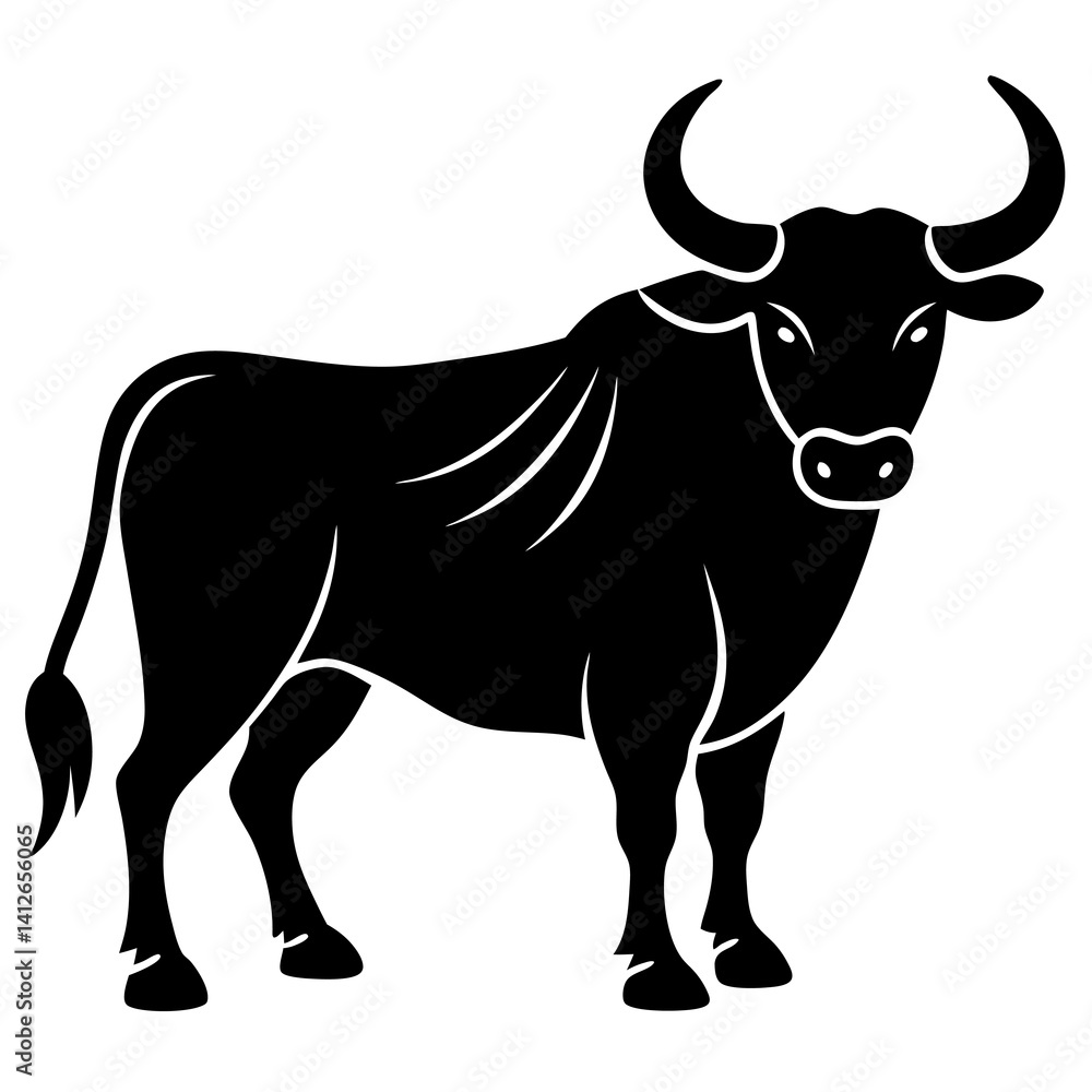 elegant bull vector icon on white background elegant bull vector icon on white background