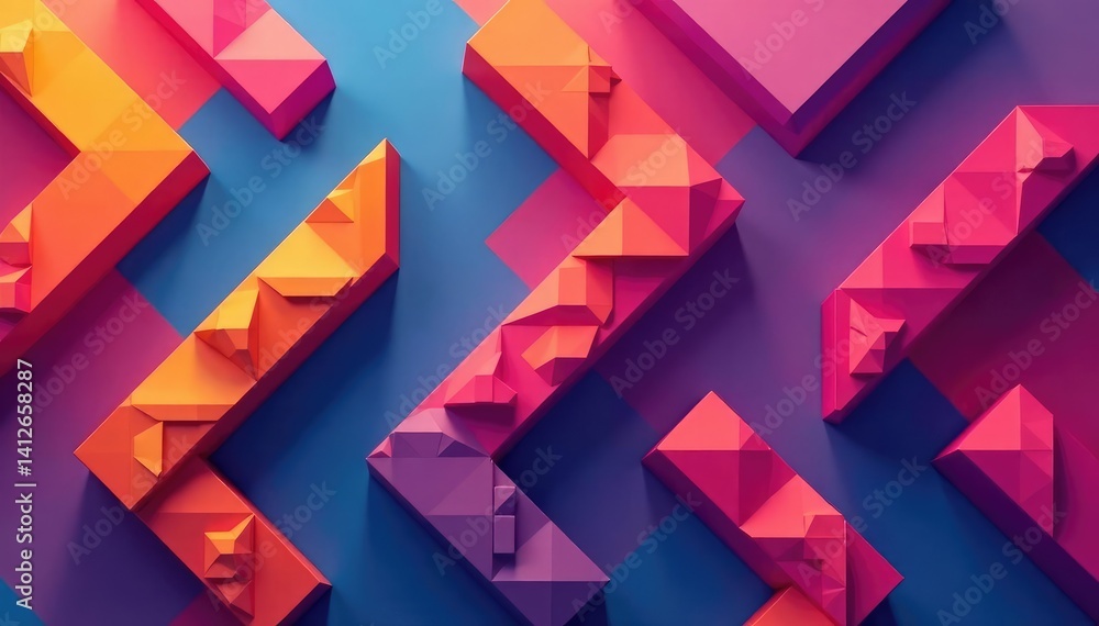 Fototapeta premium Abstract geometric shapes repeat, creating a visual texture , form, pattern