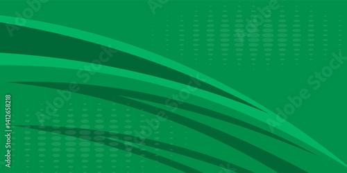 Abstract green background with dynamic curve element. Modern ecological concept for presentation design, website, banners, wallpapers, brochure, posters