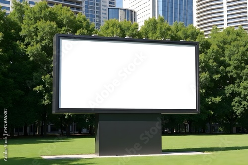 Wallpaper Mural Large Empty Billboard in City Park Surrounded by Trees Torontodigital.ca