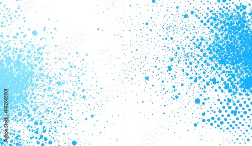 Light blue paint splatters on white background