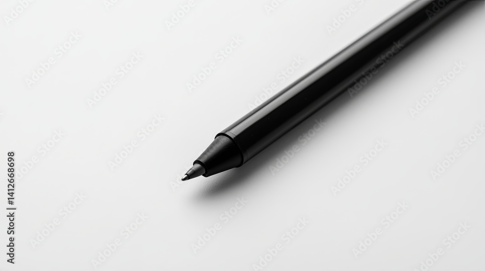 Minimalist Black Pen on White Desk Minimalist Black Pen on White Desk