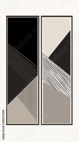 Minimalist Abstract Geometric Art Print Set for Modern Interior Decor